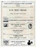 Lake Geneva Laundry, R.W. Miller, Myers Service, Vaughn Agency, Stearn's Dairy, Gamble Store, Lik-Nu Auto, Walworth County 1955c
